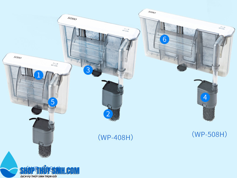Lọc thác Sobo WP-308H, WP-408H và WP-508H dùng cho hồ mini
