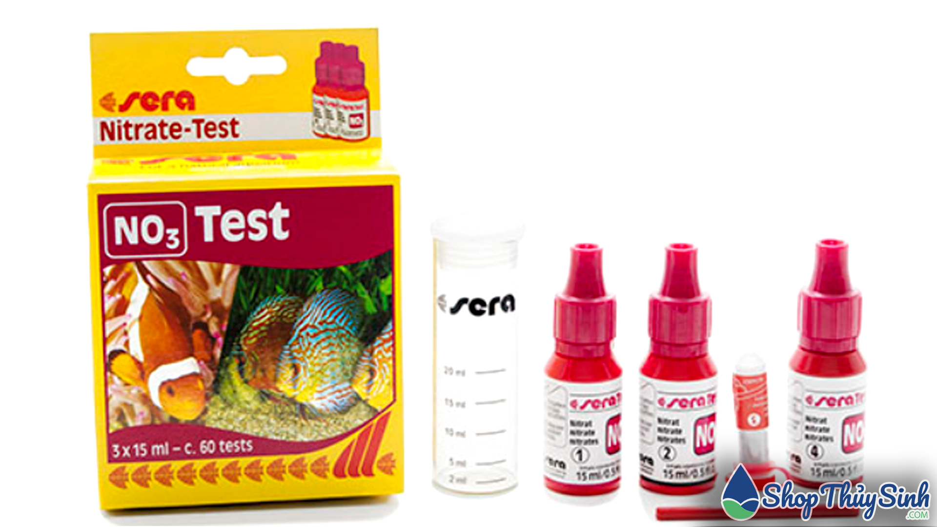 Test NO3 Sera - Bộ Kid kiểm tra nồng độ NO3 bên trong bể nuôi cá và tép